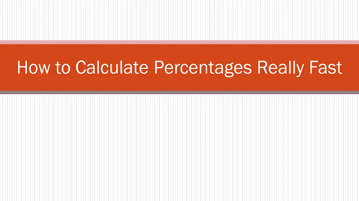 How to Calculate Percentages in 5 Seconds