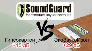 Материалы для звукоизоляции. Сравнение панелей SoundGuard Экозвукоизол с гипсокартоном.