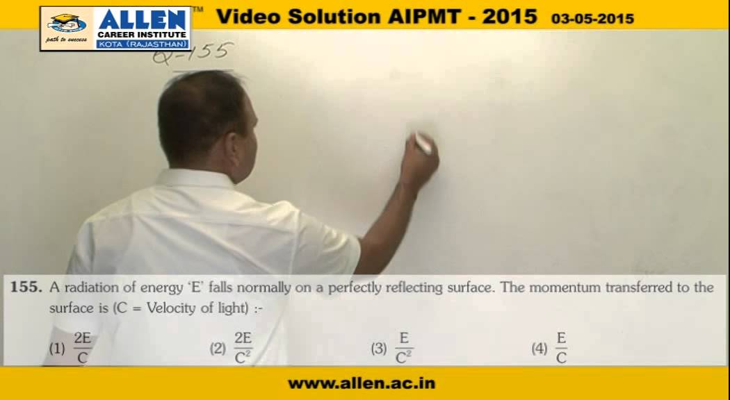 AIPMT 2015 video solutions – Physics Q. No. 154,155,156 – AIPMT 2015 Q&A BY ALLEN neet coaching in indore