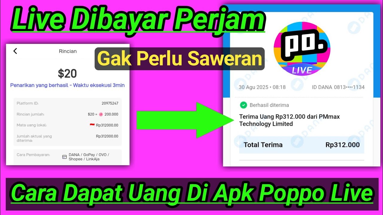 Live Dibayar || Cara Dapat Uang Dari Apk Poppo Live Terbaru