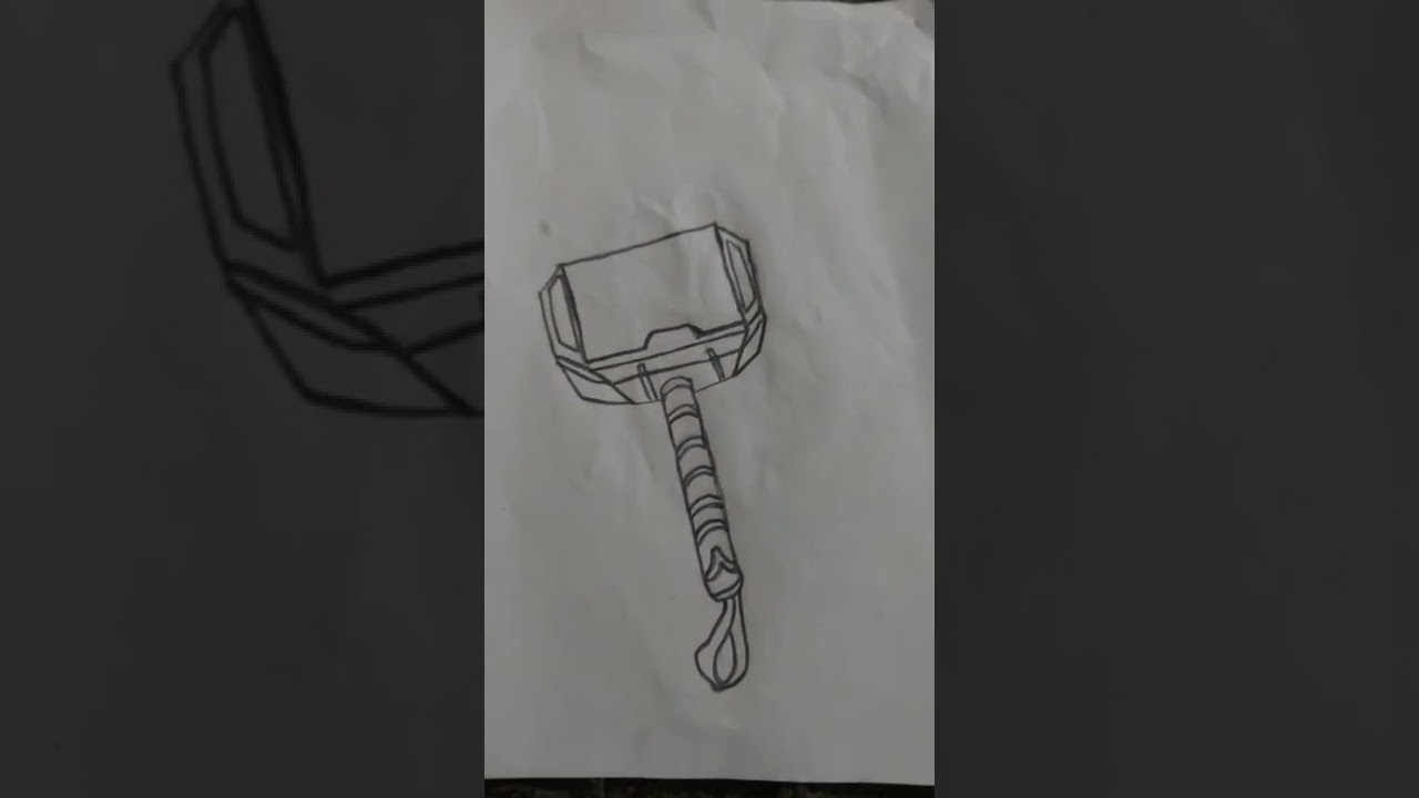 easy beautiful thor hammer drawing 