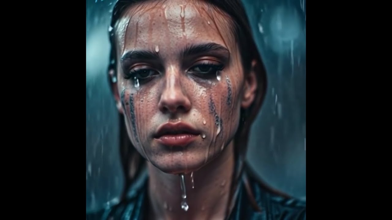 Il est parti ! c est fini... elle pleure sous la pluie à Paris.