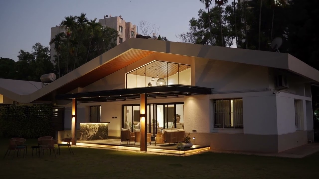 Modern Farmhouse in Pune | VOX Ceiling Design in Contemporary Architecture