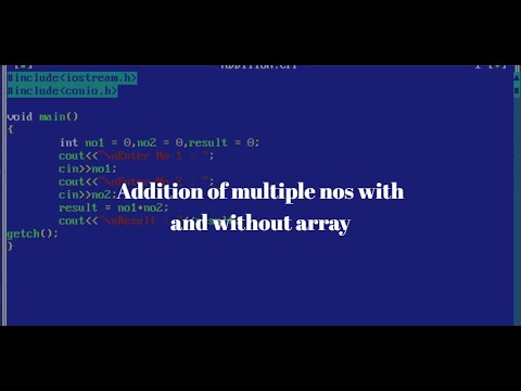 Addition of multiple numbers in c++ on Turbo C IDE - YouTube