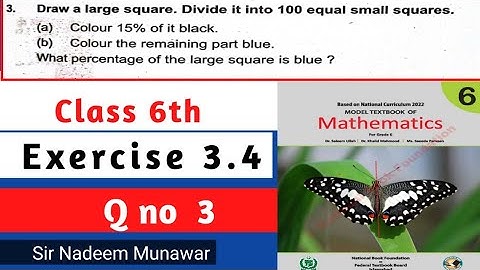 Class 6 Exercise 3.4 Q no 3 Percentage Ex 3.4 NBF Maths Class 6 Sir Nadeem Munawar