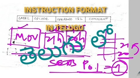 8051 INSTRUCTION FORMAT IN TELUGU@siliconlife3534