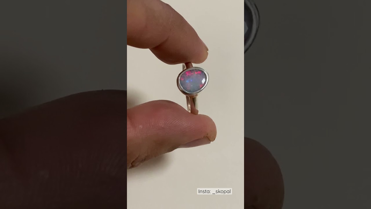 Opal Ring 925 Silber Gr. 57