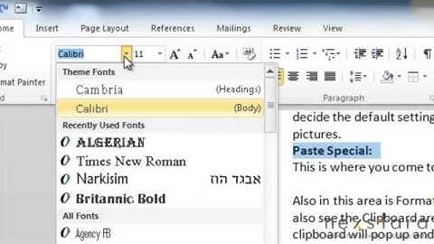 MSC Moodle Word 2010 - Copy and Paste, Fonts and Paragraphs
