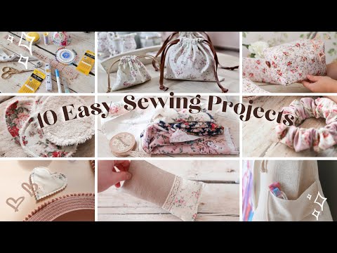 10 Easy Sewing projects,  Scrap Fabric Ideas, Craft Compilation