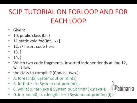 SCJP/OCJP tutorial on for and ForEach Loop