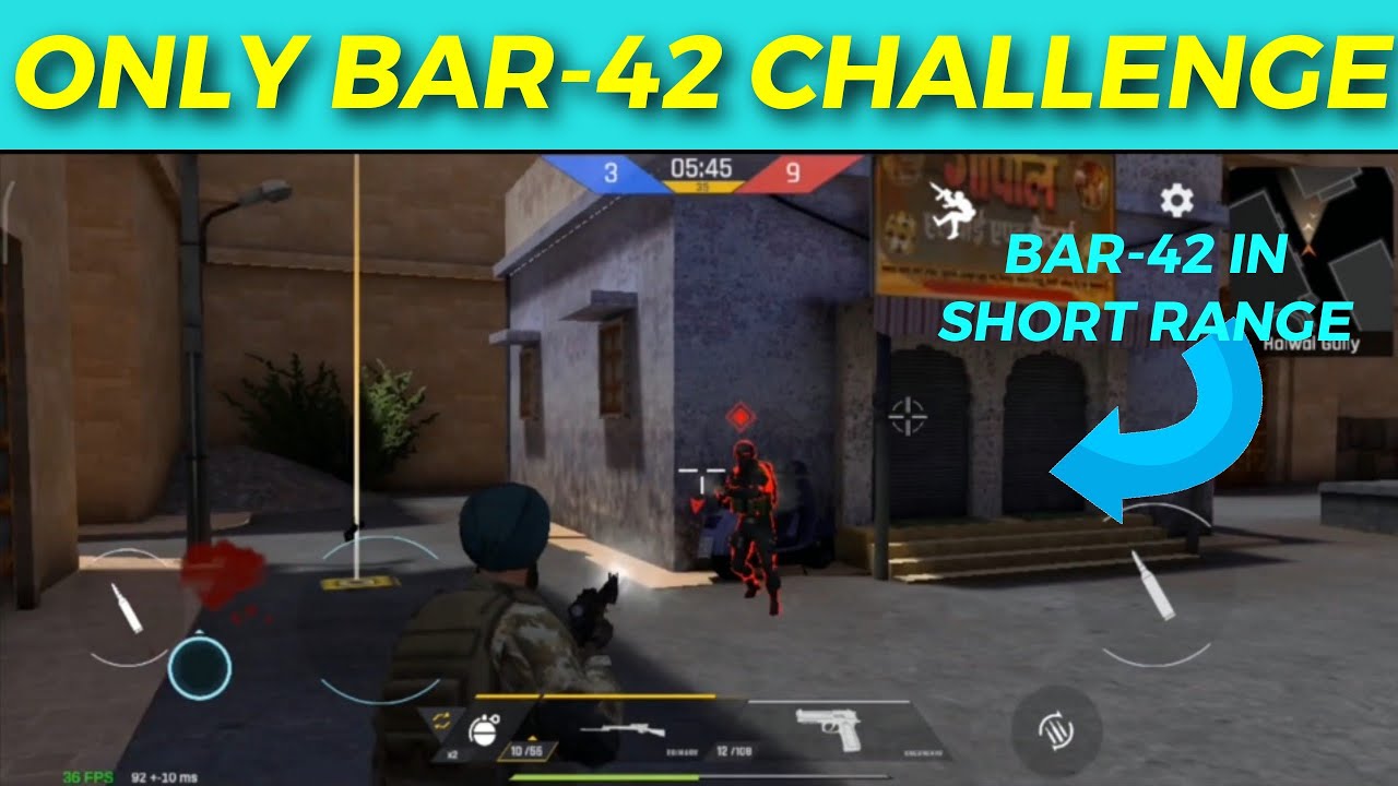 only bar-42 gun challenge// marksman gun challenge// faug every man for himself// faug 1vs9 gameplay