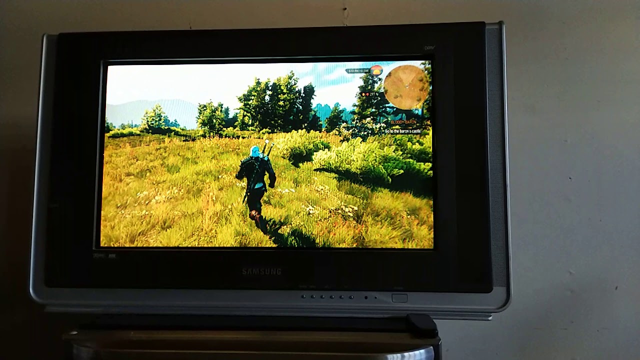 Witcher 3] Ultra on 720p CRT TV, 60 FPS 