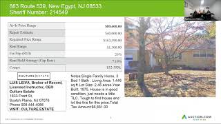 883 ROUTE 539, NEW EGYPT, NJ - 08533