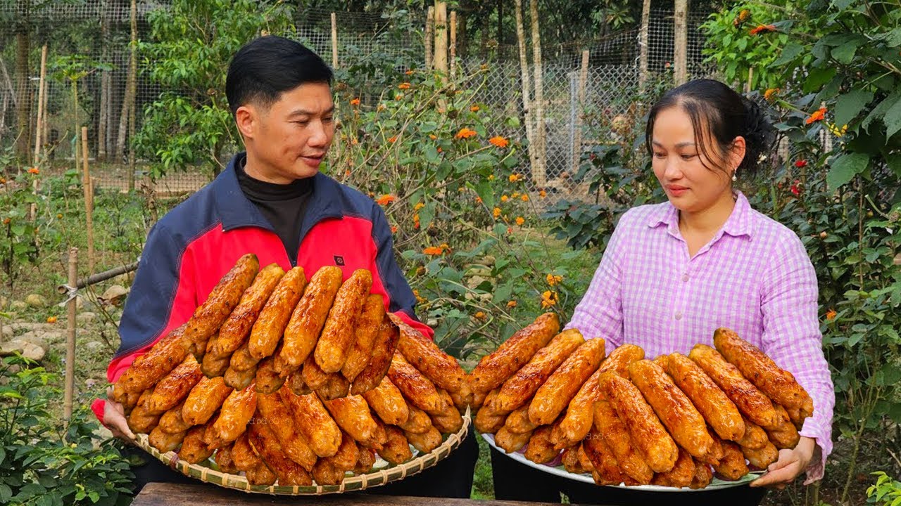 Making Grilled Spring Rolls to Treat My Husband and Daughter - Living With Nature | Ly Phuc An
