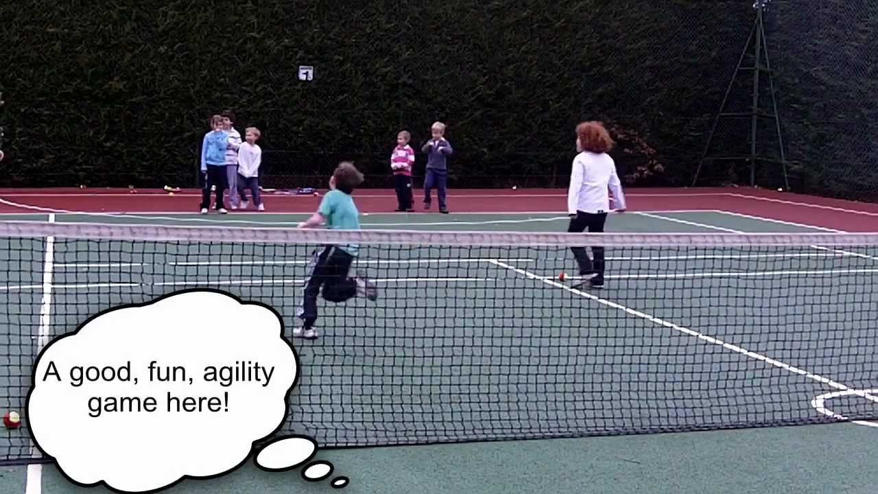 Tennis agility game for kids. Catch me if you can…..with Karl Stowell