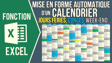 EXCEL - CALENDRIER AUTOMATIQUE (Planning des congés, jours fériés, week-end et date du jour)