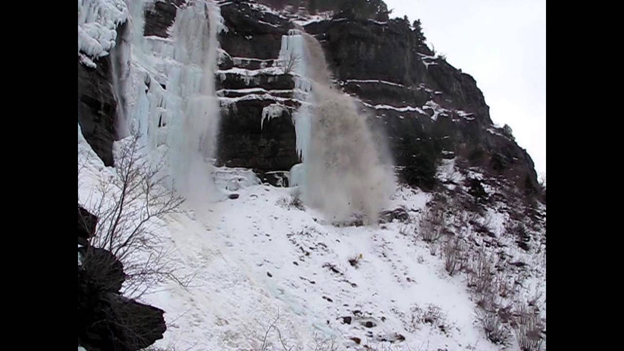 Avalanche at Bridal Veil Falls Provo, Utah YouTube