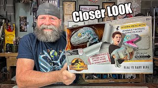 Closer LOOK at RealFX Baby Blue Animatronic Puppet! Jurassic World Toy Unboxing