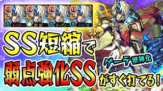 【モンスト 】SSターン短縮で自強化弱点強化SSがすぐ打てる！クリティカル持ちで殴りも抜群！ゲーテ獣神化を使ってみた！