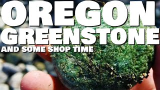 Rockhounding Oregon Greenstone and Cutting Crystal Geode Slabs