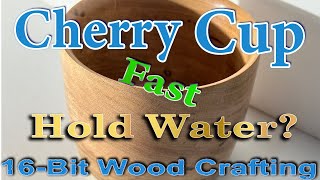 FAST Wood Turning a Cherry Cup. Does it Hold Water? #woodworking #wood #woodturning #how #howto