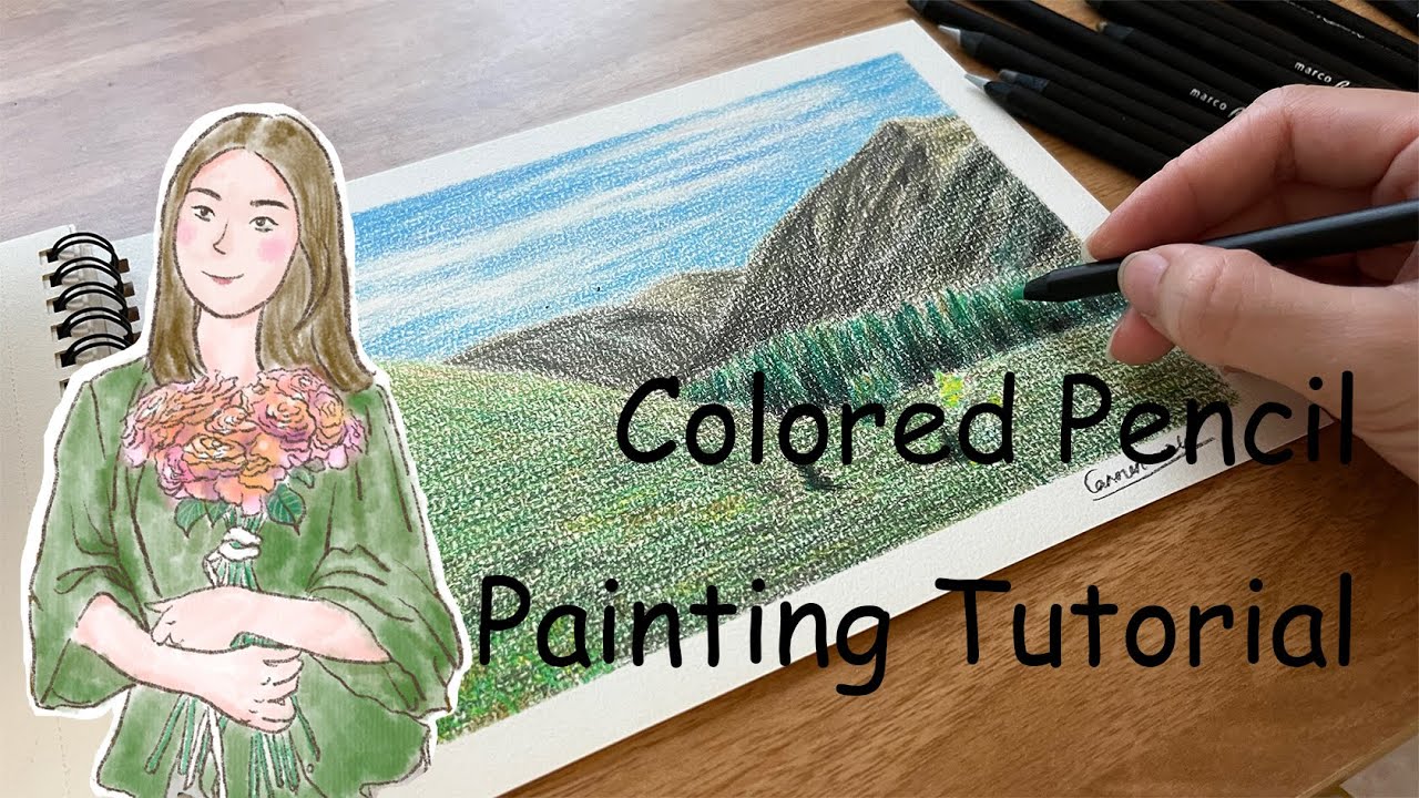 Colored Pencil Painting Tutorial | Art ASMR - YouTube