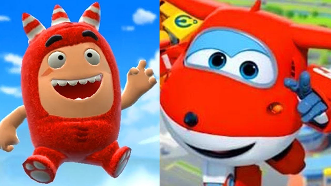 Super Wings : Jett Run vs Oddbods Turbo Run New Kids Gameplay