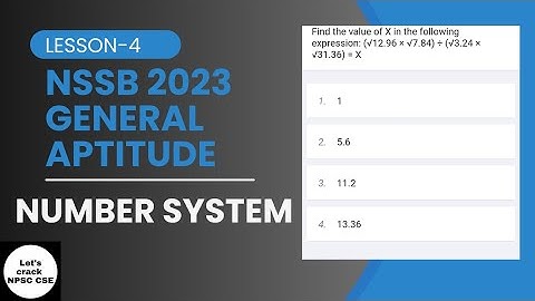 NSSB 2023 General Aptitude | Lesson-4 Number System | Free Classes & Solved MCQs