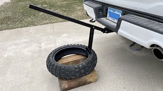 DIY tire bead breaker  hitch mounted  designed for motorcycles