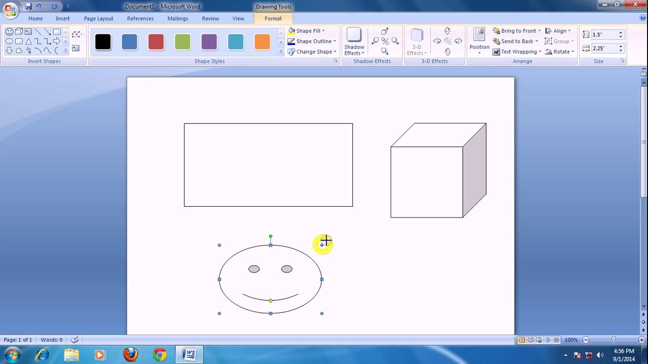 ms word 2007 how to create shape and colour of any object which you ...