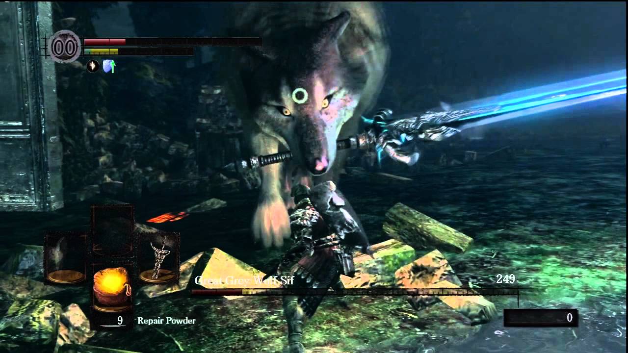 Dark Souls How To Beat Great Grey Wolf Sif Youtube