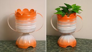 Trophy Design Planter Out of Waste Plastic Bottle | Recycled Craft Ideas Plastic Bottles