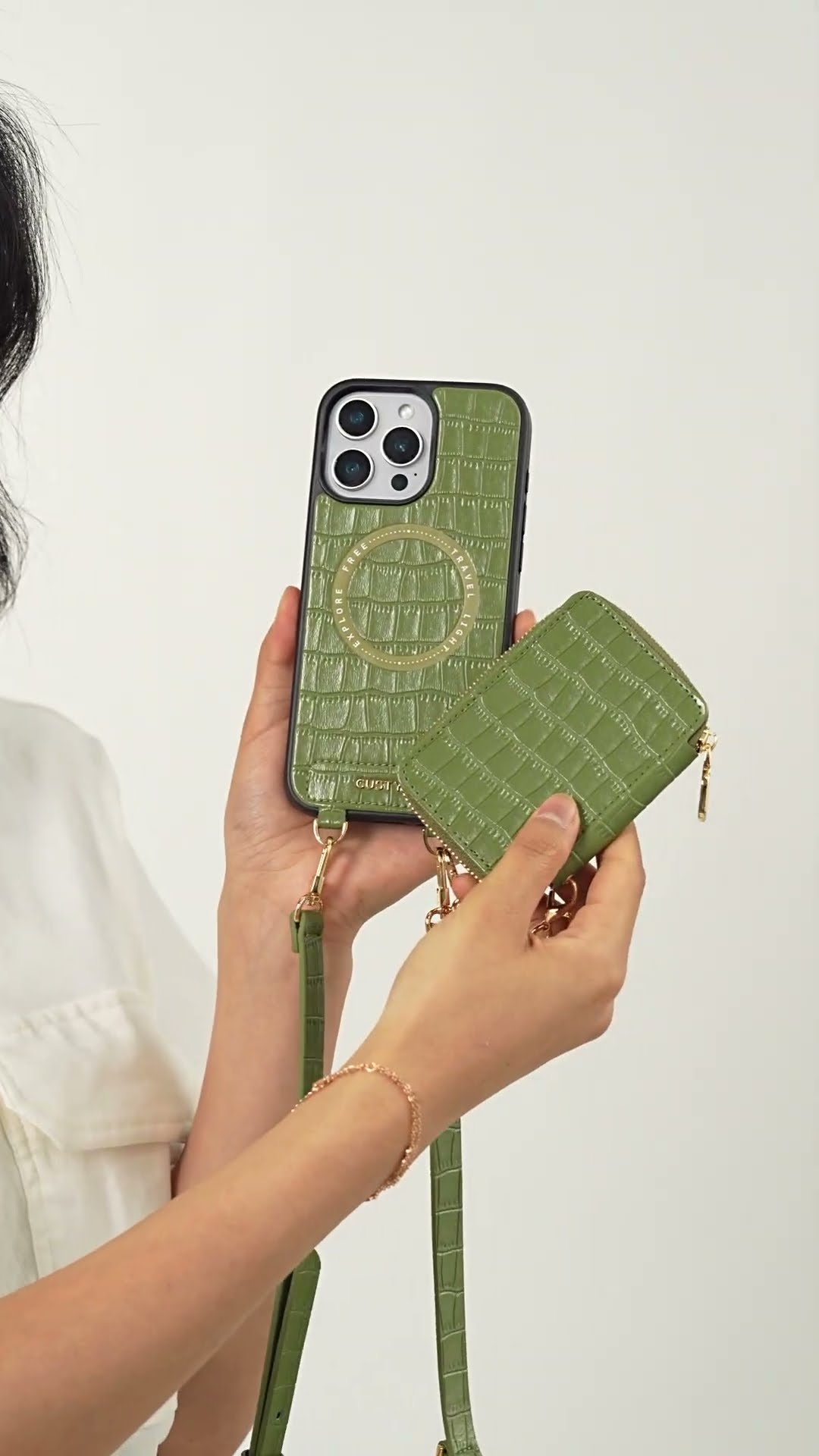☆Custype☆Crocodile Design Set Crocodile Design Set- Detachable Wireless Charging Crossbody