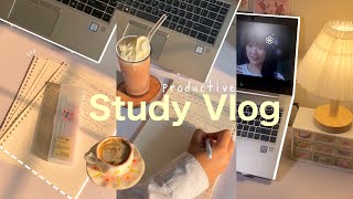 STUDY VLOG 🎧📒 | realistic study days,lot’s of notes taking,grocery shopping,unboxing📦 | ⋆౨ৎ˚ ༘💭₊˚ෆ