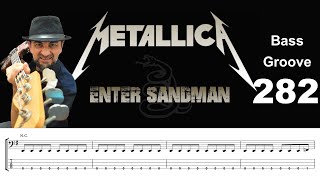 ENTER SANDMAN (Metallica) How to Play Bass Groove Cover with Score & Tab Lesson