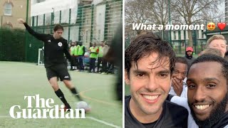 Brazilian Legend Kaká Seen Playing Football In Hackney, East London