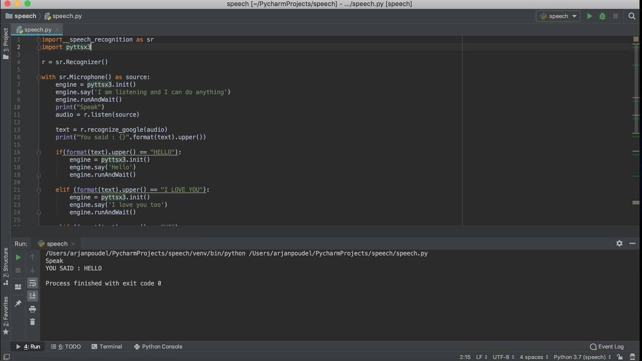 Speech Recognition Python | JARVIS IRON MAN - YouTube