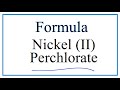 Nickel(II) Perchlorate Concepts