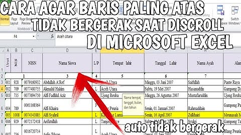 cara membuat header tidak bergerak saat di scroll di microsoft excel