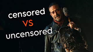 The Walking Dead: Negan's Speech Censored VS Uncensored Comparison | zbluues