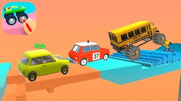 Wheel Scale! -Gameplay Stage ONE-FIVE STAGE All Levels(Android,iOS)Mini Cartoon Car Rally-School bus