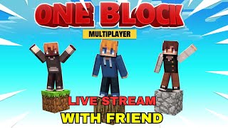 50 days in minecraft one block with friend live stream #shortslive