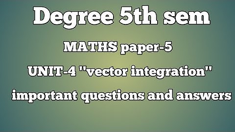 Degree 5th sem MATHS paper-5 unit-4 
