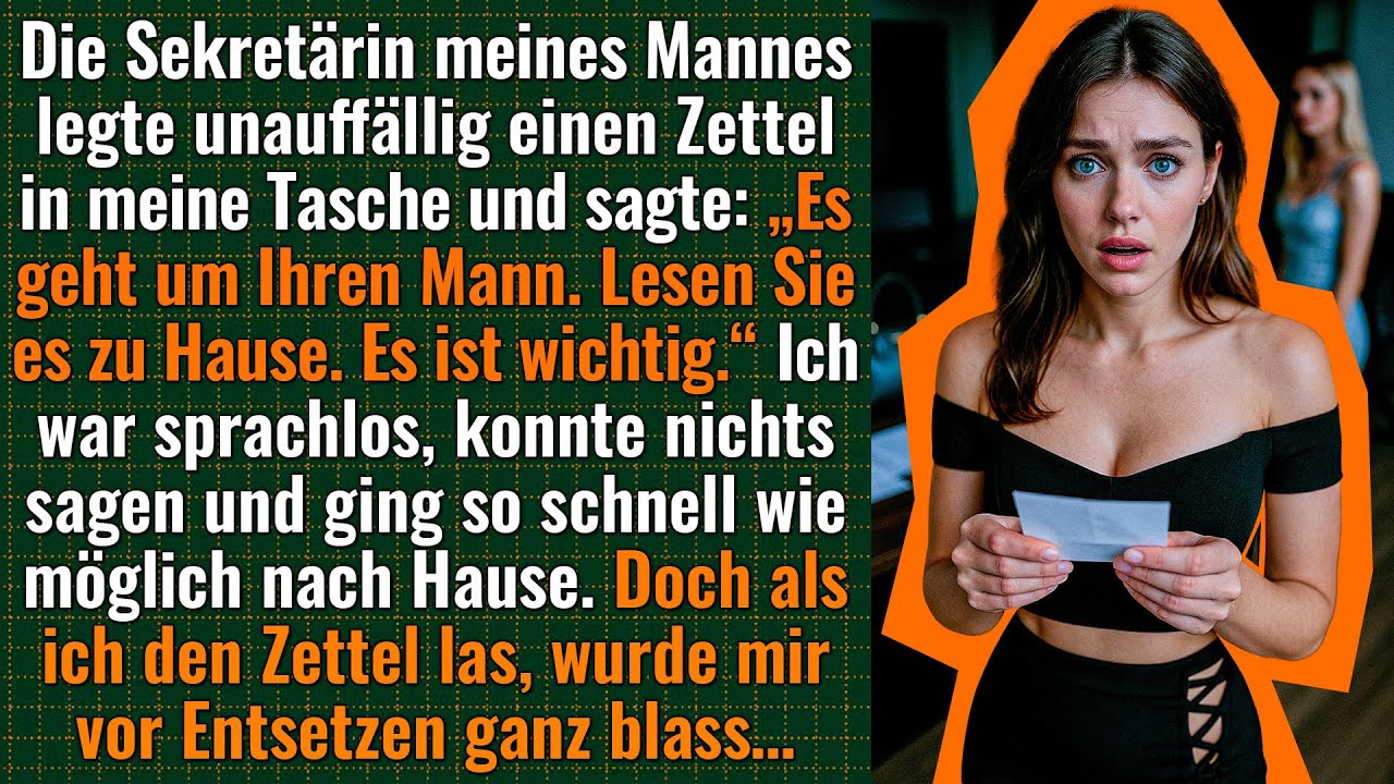 Die Sekretärin meines Mannes legte heimlich einen Zettel in meine Tasche. Aber als ich ihn las…