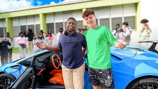 Picking A Fan Up From School In My Lamborghini… (Cops Called)