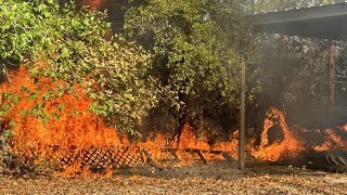 Multiple fire departments working to contain 15-acre fire in Orange County, 400 residents without po