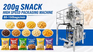 Fully automatic 200g snack VFFS packaging machine 80-150BPM 