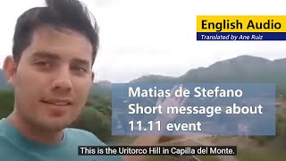 Matias de Stefano Short message 1111, 13012018, Voiceover: Helena-Marie, English Translate: Ane Ruiz