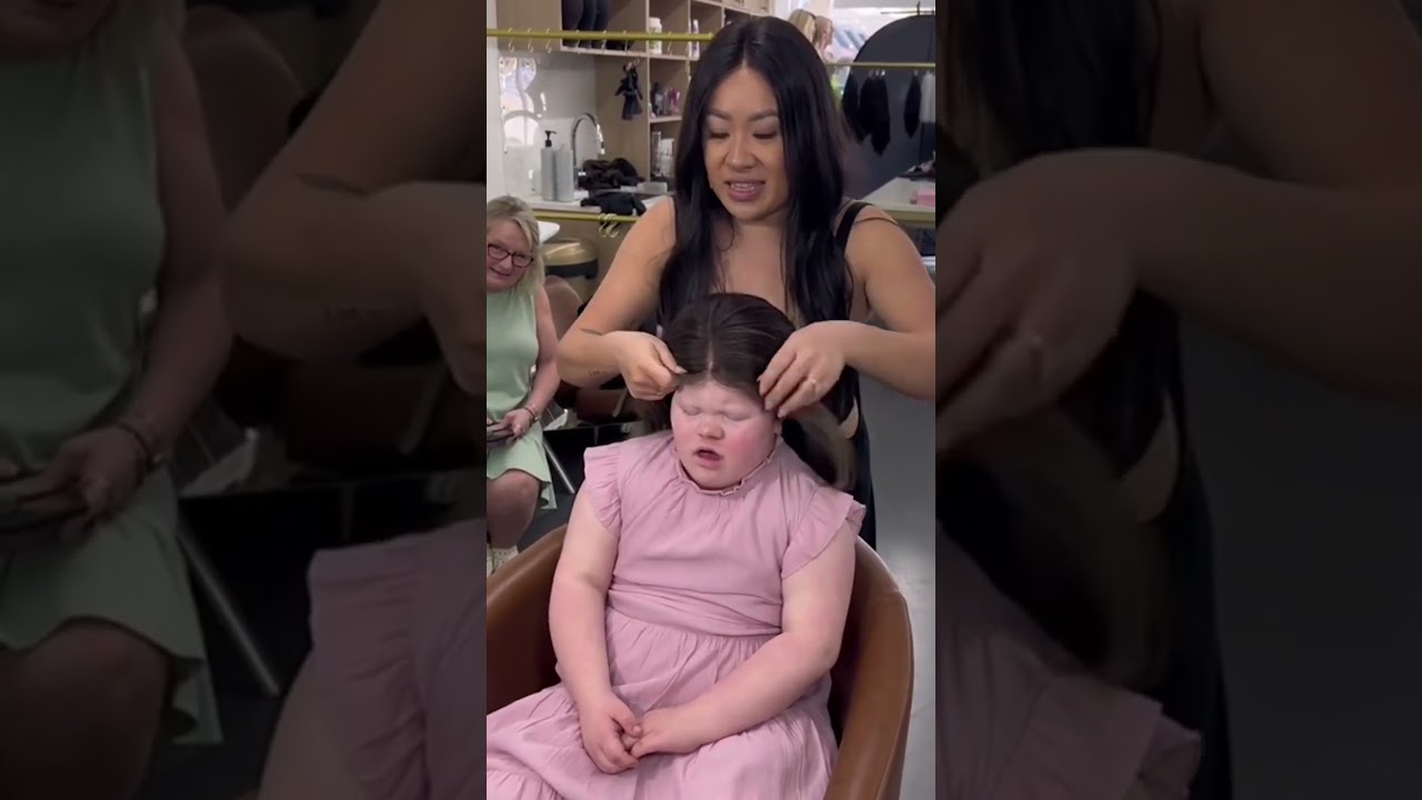 Little girl with alopecia gets new wig and her reaction is so heartwarming ❤️❤️