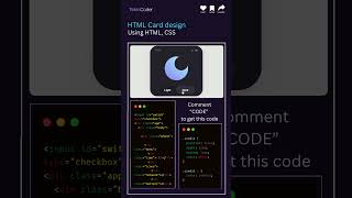 Light &amp; Dark Mode Card Design 🌗 | HTML &amp; CSS UI Toggle | Responsive Web Design #coding #webdesign